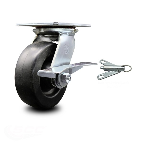 6 Inch Polyolefin Caster with Ball Bearing and Brake/Swivel Lock